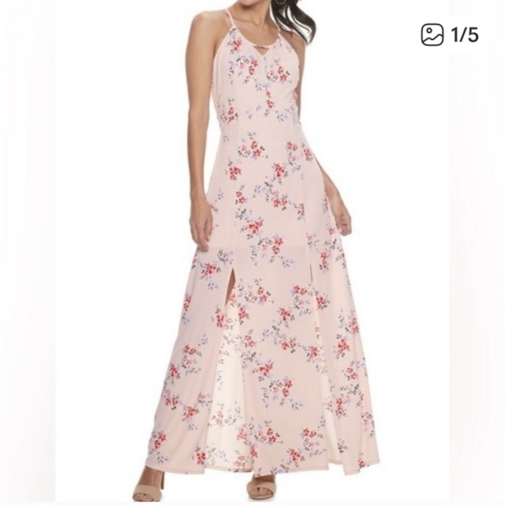 SOLD Candie's Pink Floral Maxi Dress